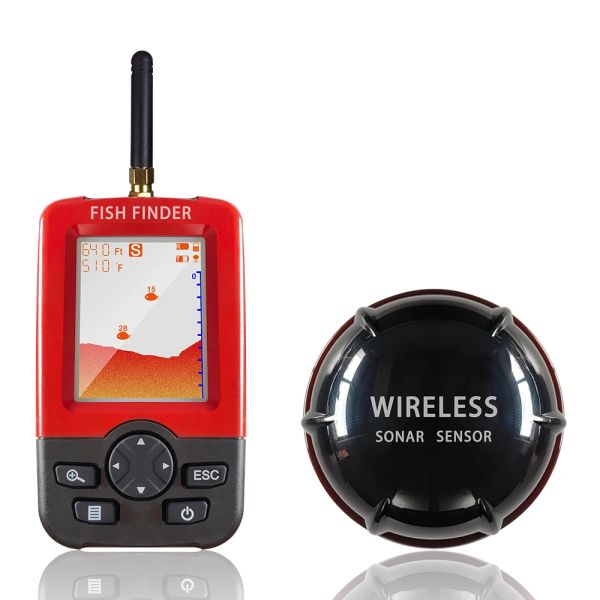 Finder Wireless Fish Finder Echo Sounder wasserdichte Fischfinder -Sound -Sonar -Sensortiefe Test wiederaufladbare tragbare Wasserfischerei