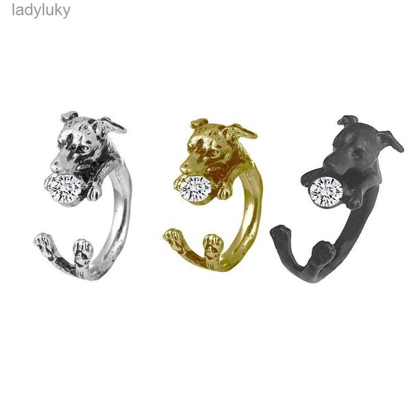 Кольцо-пасьянс, винтажное милое кольцо с борзой, древнее серебро/черный/бронзовое покрытие, 3 цвета, женские кольца для мужчин, друзей, Локи, Kpop, модные украшения 240226