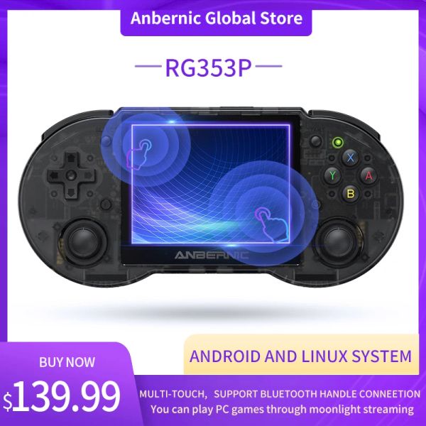 Jogadores Anbernic RG353P Retro Handheld Game Console Sistema Android Linux 3.5 polegadas Multitouch IPS Screen Support Moonlightstreaming