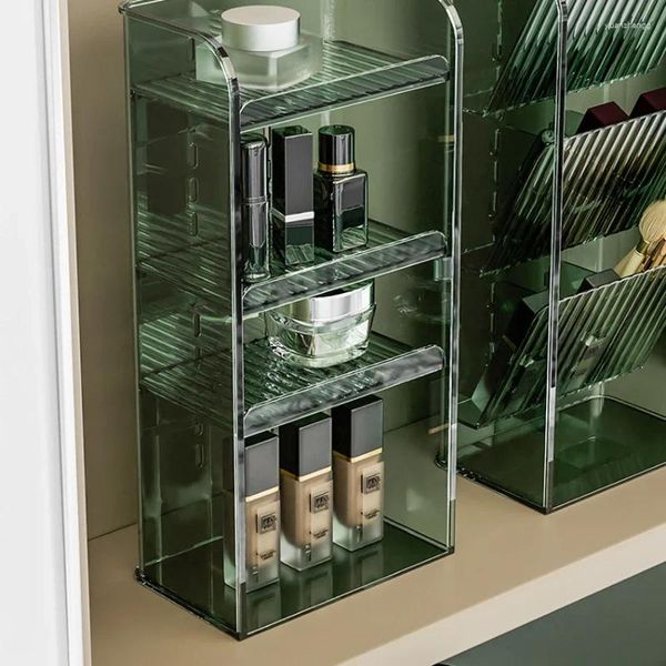 Scatole portaoggetti Pennello per ombretto Tavolozza cosmetica Scatola trasparente per organizer Scaffale per trucco Rossetto Gioielli Desktop Acrilico