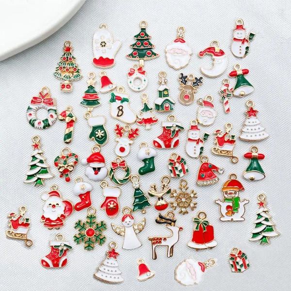 Decorações de natal pingentes funcionais sortidos encantos jóias artesanais para diy pulseiras colares brincos festivos