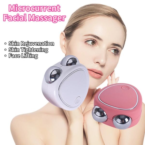 Dispositivos Mini Microcorrente Massageador Facial Dispositivo de Massagem Facial Rolo de Elevação Massageador USB Carregamento Dispositivo Facial Massagem Máquina de Beleza