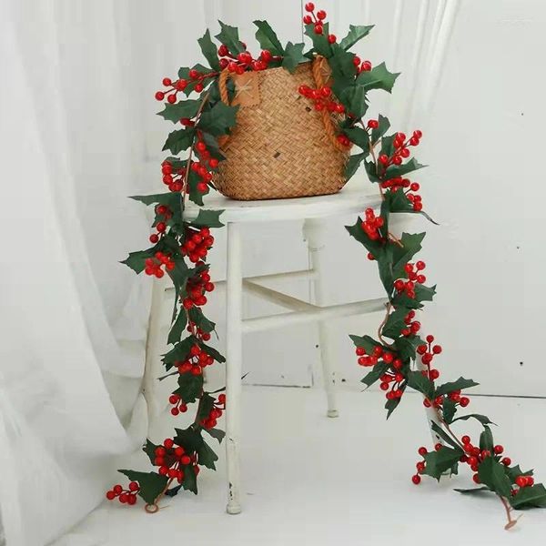 Dekorative Blumen, Weihnachten, rotes Obst, Zuckerrohr, künstliche Pflanze, Urlaub, Party, Dekoration, Hochzeit, Baum, Fake, 180 cm