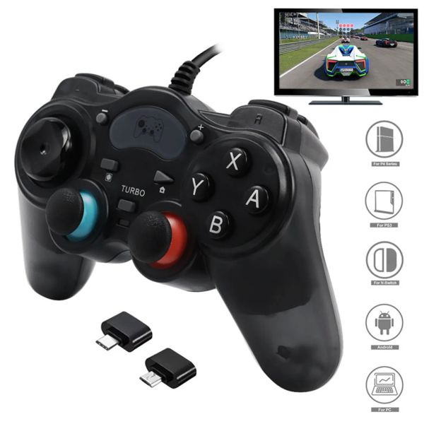 GamePads 7 em 1 controlador de jogo com fio para Sony PS3/PS4 para Nintendo Switch para PC Console Joystick Gamepads Joypad Acessórios para jogos