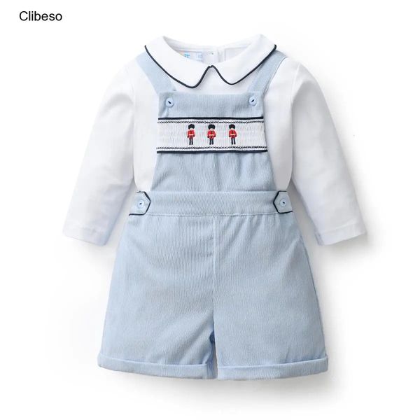Primavera e outono calças drapeadas de manga comprida camisas impressas macacões roupas de bebê meninas suéter bordado 240225