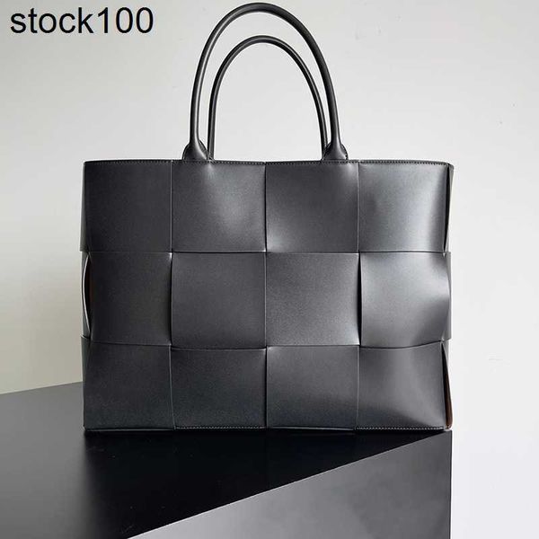 Qualidade venetabottegs espelho das mulheres dos homens arco sacola de couro macio pele de cordeiro bolsa designer preto marrom grandes sacos de compras