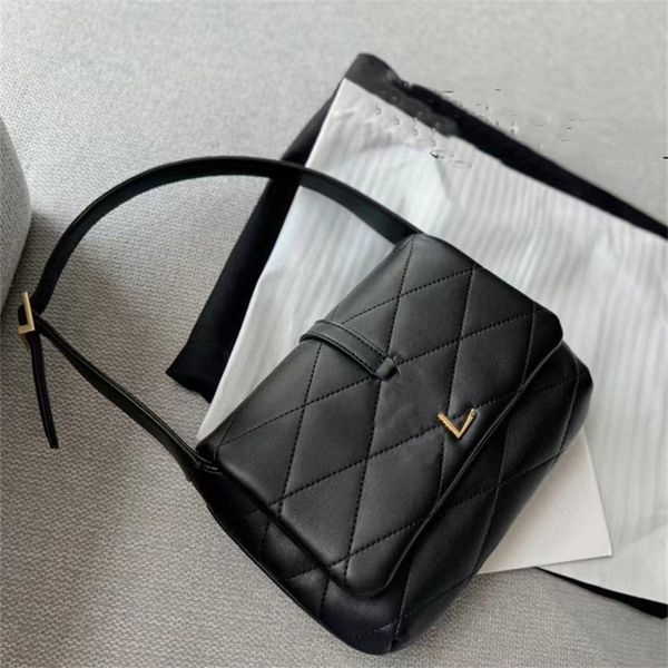 Designer-Tasche Luxus-Damen-Hobo-Tasche aus echtem Leder Unterarmtaschen klassische Diamantmuster-Umhängetaschen mit Klappe Damenmode-Taschen