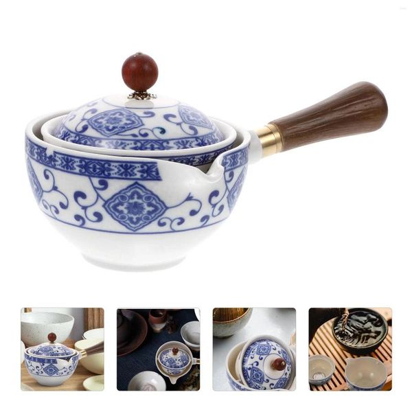 Yemeksiz Setler Seramik Çay Pot Çin Mavi ve Beyaz Porselen Su Isıtıcısı Gevşek Büyük Servis Çaman