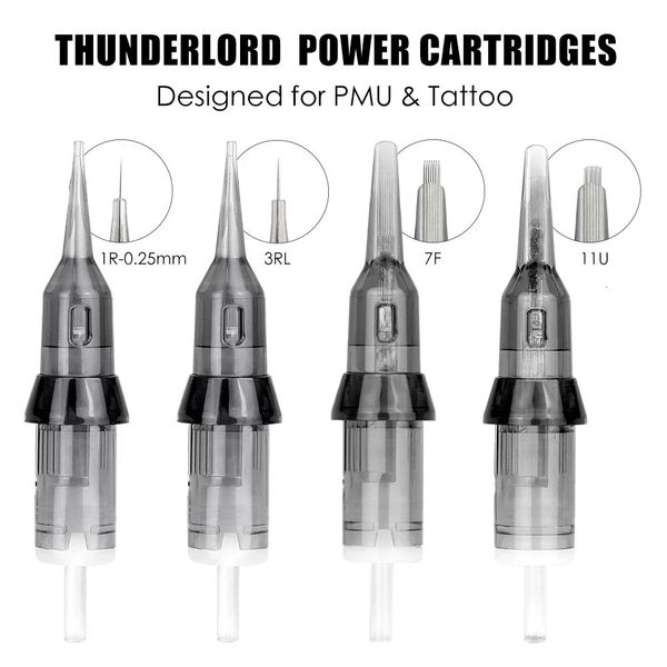 Cartuccia per tatuaggio trucco permanente Thunderlord Power Tattoo Needle Liner Shader 1R 7F per penna universale per macchina da tatuaggio est 240219