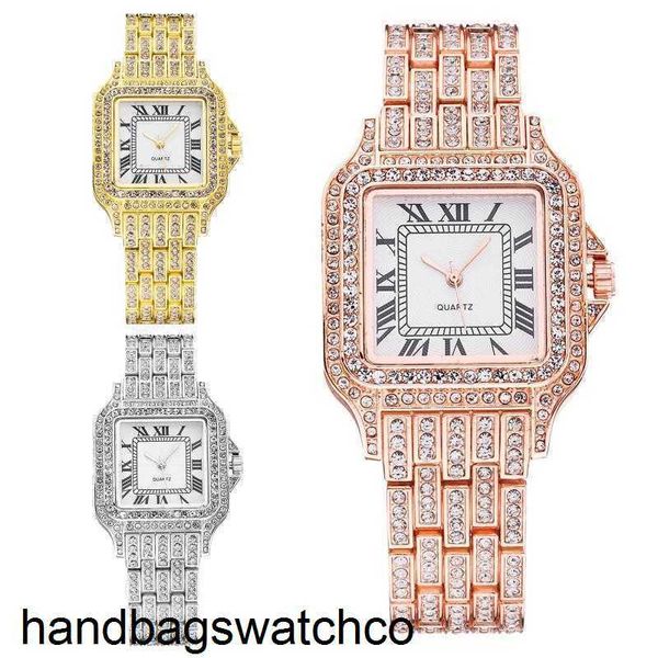 Orologi di design Carteres Orologi da polso Orologio da donna Oro rosa Diamante Acciaio inossidabile Gypsophila Romano Digitale Quadrante quadrato Quarzo per donna Rel zc