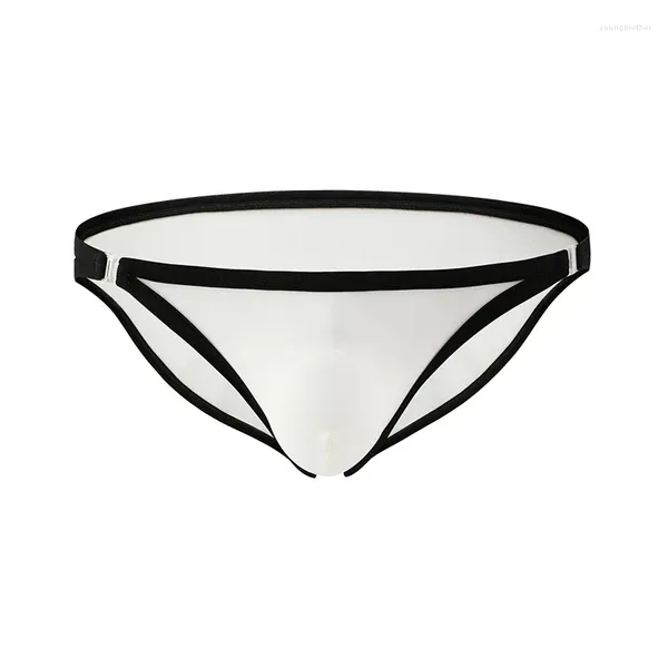 Unterhosen Herrenunterwäsche U Convex Pouch Ultradünne Eisdraht-Seitenknopf-Slips Niedrige Taille Sexy Shorts Transparente Hosen Ropa Hombre