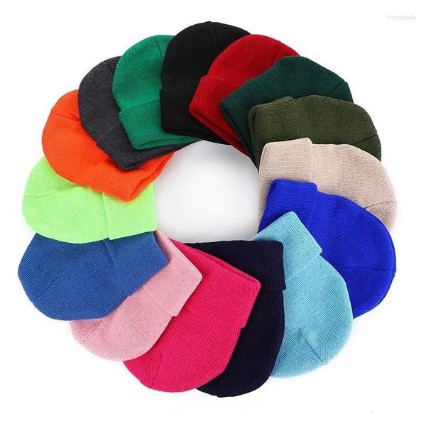 Berets Einfarbig Curling Outdoor Warm Halten Unisex Gestrickte Hut Herbst Winter Stricken Frauen Erwachsene Beanie Schädel Kappe