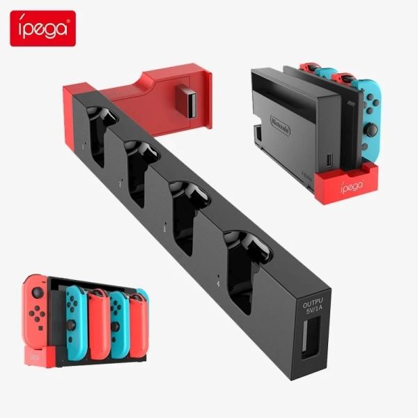 Supporti Ipega Pg9186 Caricatore per controller di gioco Dock di ricarica Supporto per stazione con indicatore per Nintendo Switch Joycon