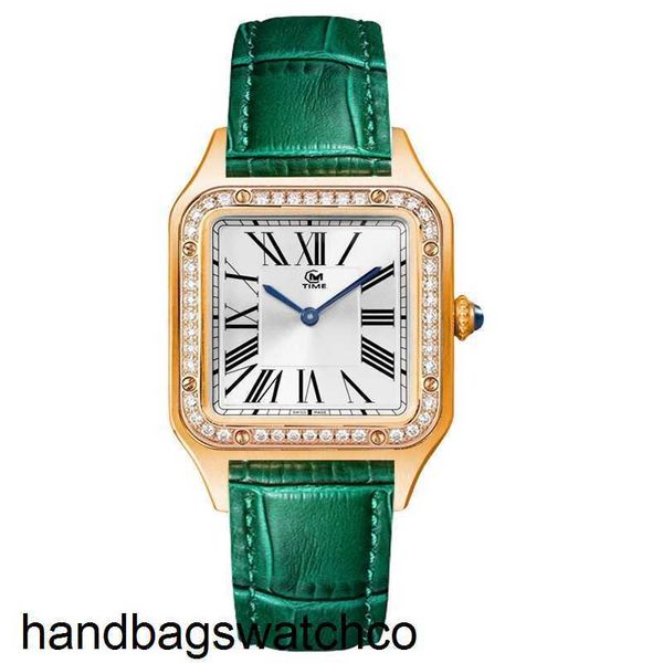 Fashion Carteres Top Orologio da donna Movimento al quarzo Cinturino in pelle di mucca Cassa in metallo in acciaio inossidabile Orologio con diamanti Vetro zaffiro Impermeabile zc