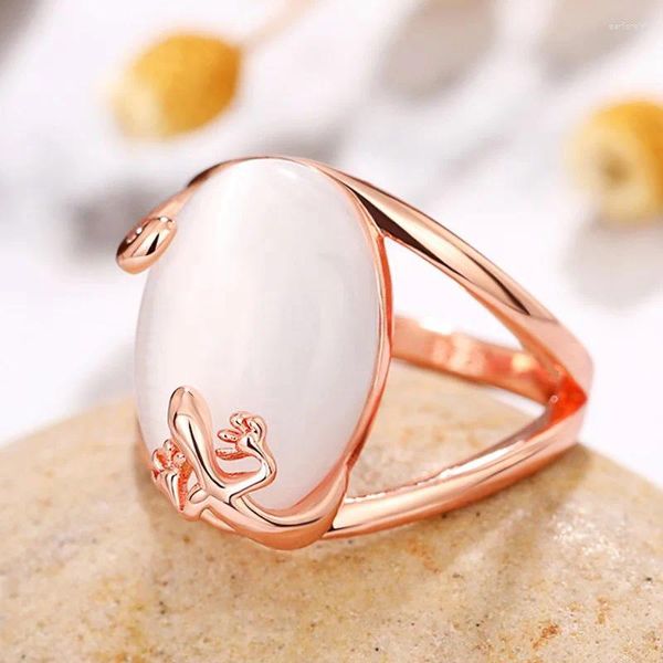 Cluster Ringe Trendy Ring Rose Gold Farbe Opal Vintage Eidechse Tier Übertreibung Schmuck Großhandel für Frauen Mädchen Mütter