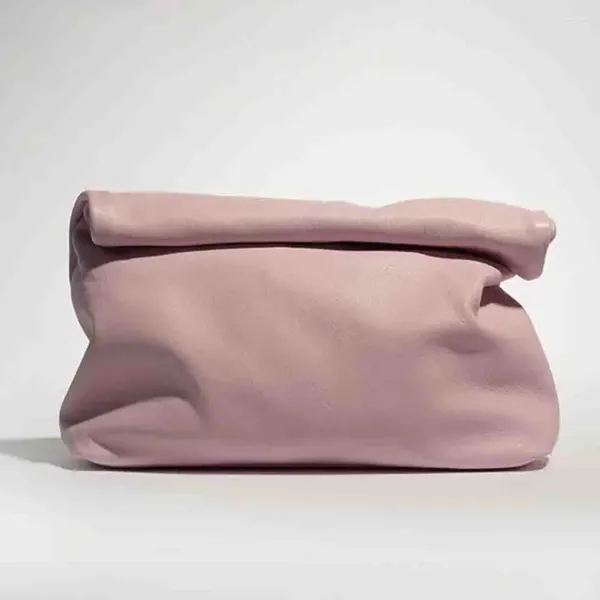 Borse da sera Motingsome Minimalismo Stile Pochette in pelle di vacchetta per le donne Pelle di vitello di lusso Pieghevole quotidiano Mano morbida che tiene 2024