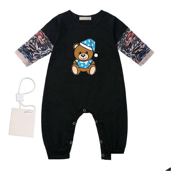 Tute Disponibili Pagliaccetti firmati per bambini Neonato Ragazza Manica lunga 100% cotone Vestiti Cartoni animati Lettere classiche Tute neonato Aaa D Dh6Pn