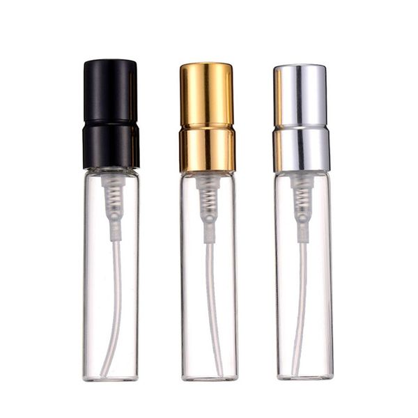 Bottiglie spray atomizzatore per bottiglie di profumo in vetro portatili da 2 ml 3 ml 5 ml 10 ml con pompa in alluminio