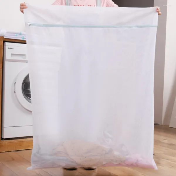 Sacos de lavanderia engrossados com zíper rede extra grande para cortinas casacos suéteres travesseiros tapetes toalhas