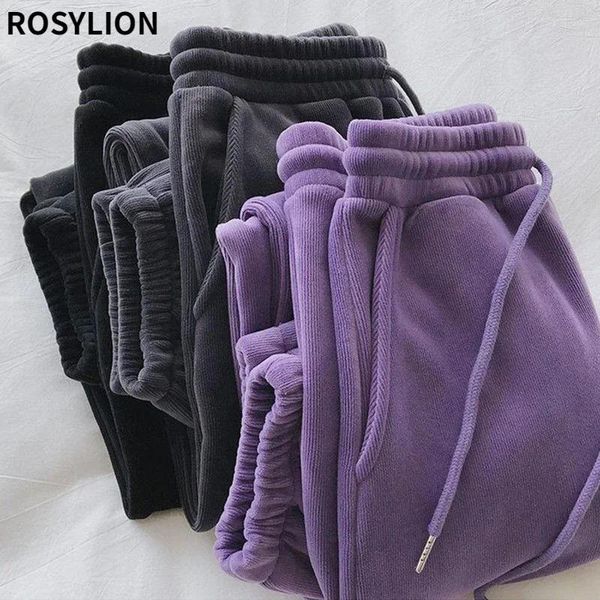 Pantaloni da donna in velluto spesso di grandi dimensioni da donna primavera autunno abbigliamento sportivo ampio da donna pantaloni Harem casual invernali sottili S-4XL