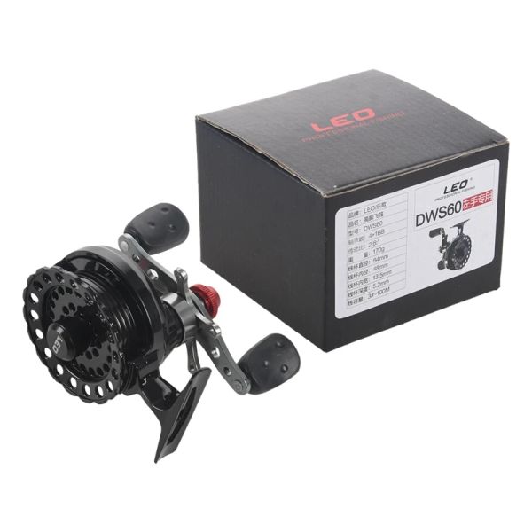 Accessoires Leo DWS60 Fly Fishing Reel Wheel 4 + 1BB 2.6: 1 65 mm mit hohen Fußhänden links rechte Hand für falsche Köder verwendet