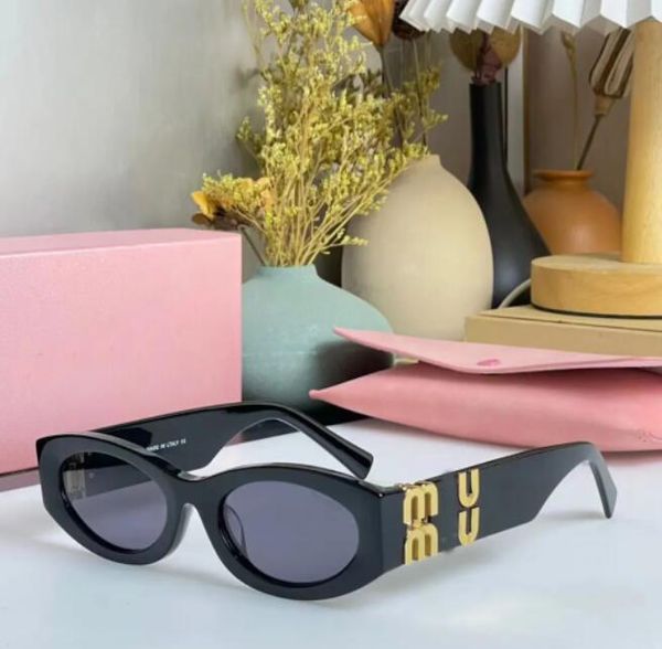 Yeni tasarımcı Miu Güneş Gözlüğü Kadın Oval Çerçeve Güneş Gözlükleri Lady Radyasyon Dirençli Goggles Kişilik Erkekler Retro Gözlükleri Açık havada Street Drive güneş gözlüğü