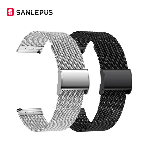 Corrente SANLEPUS Mudança Rápida Universal Malha Aço Inoxidável Faixa de Relógio Esporte Pulseira de Relógio Inteligente Pulseira Smartwatch (22 mm)