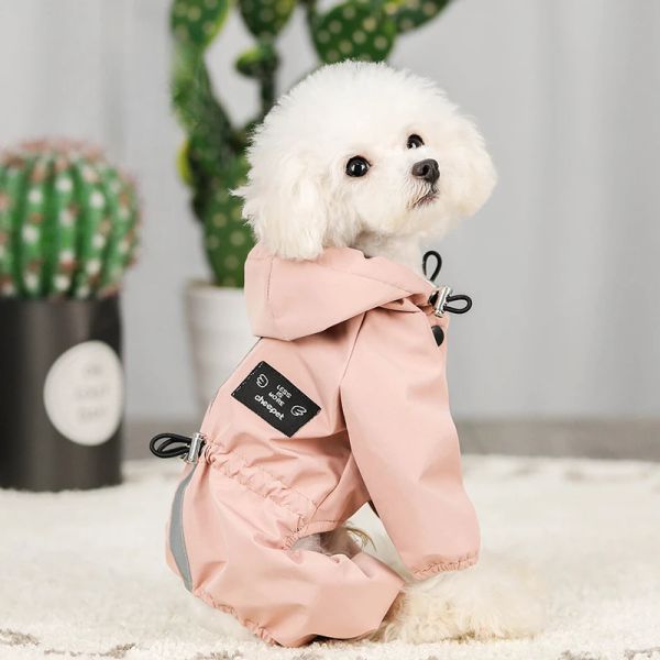 Regenmäntel Hund Regenmantel Blau Rosa Mode Haustier Hund Kleidung Regendicht Atmungsaktiv Reflektierende Kleidung Hund Vierbeinigen Regenmantel Katze Hund Liefert