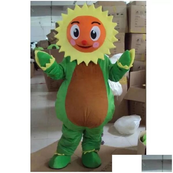 Trajes da mascote Halloween Traje de girassol de alta qualidade dos desenhos animados P Tema Personagem Adt Tamanho Natal Carnaval Festa de Aniversário Fantasia Dhngc