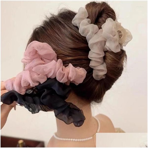 Haarspangen Haarspangen Haarspangen Koreanische Große Tle Klaue Für Frauen Elegante Weibliche Geflecht Haarnadeln Zubehör Geschenk Kopfschmuck 2024 Drop Otegi