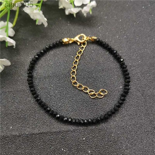 In rilievo JCYMONG New Fashion 3mm nero perle di vetro braccialetto di fascino per le donne 2022 Bohemian oro argento colore catena a maglia gioielli braccialetto YQ240226