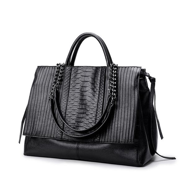 Mode Handtaschen PU Alligator Taschen Große Kapazität Taschen Frauen Licht Luxus Schwarz Tasche Eine Schulter Handheld Tasche Arbeit Aktentasche Tragetaschen Ins Stil Handtasche Großhandel