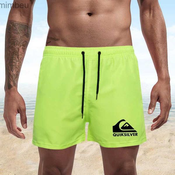 Shorts masculinos calções de verão roupa de banho masculina troncos de natação boxer curto sexy praia shorts prancha de surf calças de roupas masculinas 240226