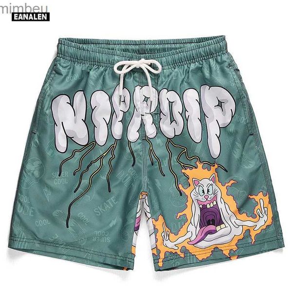 Shorts masculinos 2021 demon cartoon gráfico praia calças mens rua hip-hop high street dança shorts surf esportes correndo basquete 240226