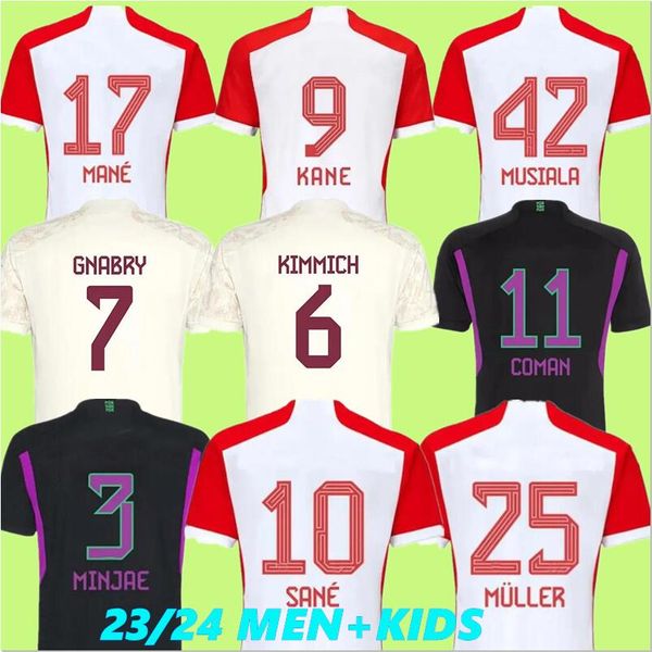 4XL 3XL MANE 23 24 BAYERN MUNICH camisa de futebol JOAO MUSIALA CANCELO DE LIGT SANE KANE 2023 2024 camisa de futebol GNABRY KIMMICH GORETZKA MULLER homens crianças kits