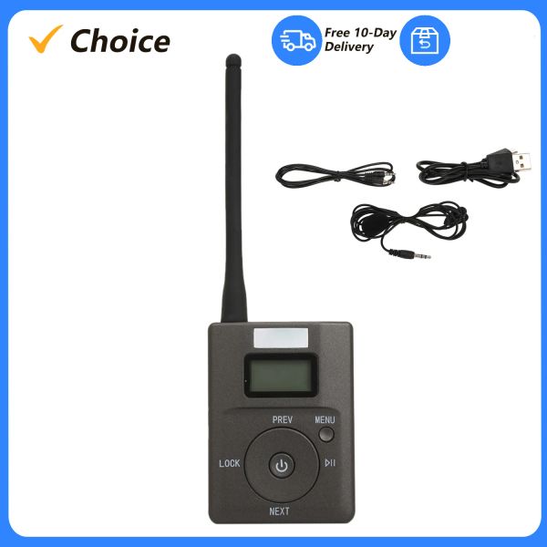 Radio HDR831 Portable Stereo Digital FM Transmitter Mini Station Radio con Mic Audio Lancio di 500 metri Slot Aux in Ingresso microfono