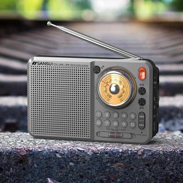 Hoparlörler Mini Yaşlı Radyo FM Taşınabilir Çok Fonksiyonlu Kablosuz Bluetooth Küçük Hoparlör TF FM 87108MHz MW 5221620KHz SW HIFI MP3 çalar