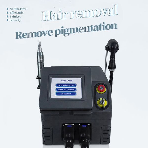 Heißer Verkauf Tragbare 2 in 1 Eis Punkt Diode Laser 808 Haar Entfernung Nd Yag Pikosekunden Tattoo Augenbrauen Waschen anti-pigment High Power Haut Schönheit Gerät