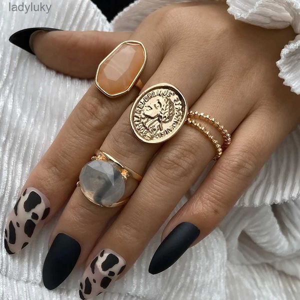 Solitaire Ring Set Women Rings for Girls Charms Rings Set for Women Boho Jóias Acessórios Punk Baçados Anilos Mujer Schmuck 2402226