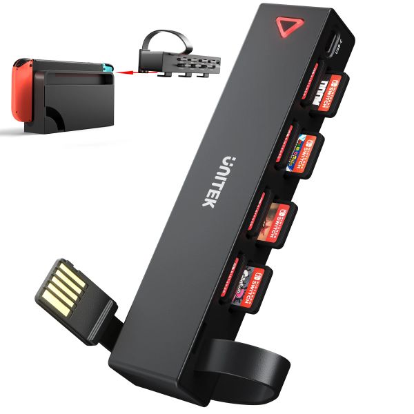 Adattatore Lettore di carte da gioco Unitek 8in1 per Nintendo Switch/Switch Switcher di carte da gioco OLED con accessori per supporti di archiviazione multipli