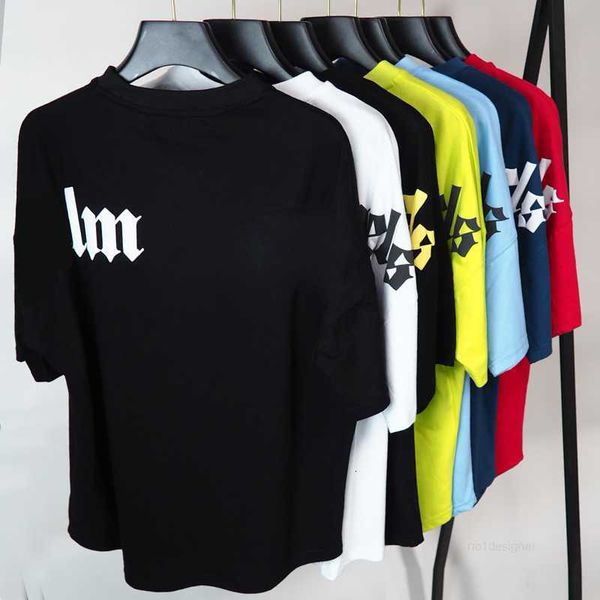 Tasarımcı Mens Palms Bat Sleeve Tişört Tasarımcı Pa Melekler Kabarcık Mektup Grafik Tees Moda Kadınlar Yaz Sokak Hip Hop Polo Gömlek Tasarımcı
