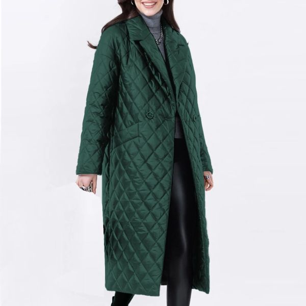 Parka Cappotto da donna in cotone elegante ed elegante in tinta unita, perfetto da indossare ogni giorno e da pendolare. Giacca invernale lunga con cintura