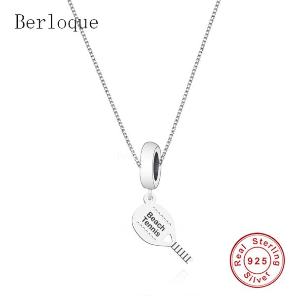 Halsketten Berloque 2022 Echt 100% 925 Sterling Silber Strand Tennisschläger Anhänger Halskette für Frauen Mode Schmuck Machen Geburtstag Geschenk