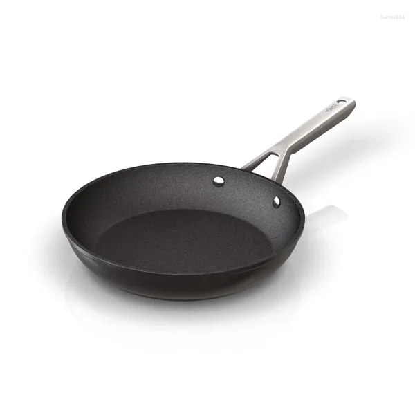 Panelas 10 1/4-Inch Frigideira Ferro Fundido Wok Panela Antiaderente Conjunto de Fritura de Aço Inoxidável Alimentos