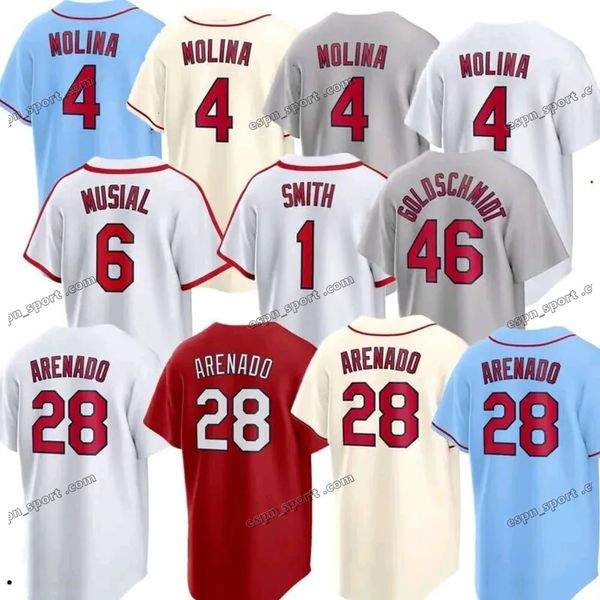 Uomini doganali giovanili 4 Yadier Molina 46 Paul Goldschmidt 28 Nolan Arenado 1 Ozzie Smith 6 Stan Musial 92 Cabrera 11 Dejong Maglie da baseball Dejong