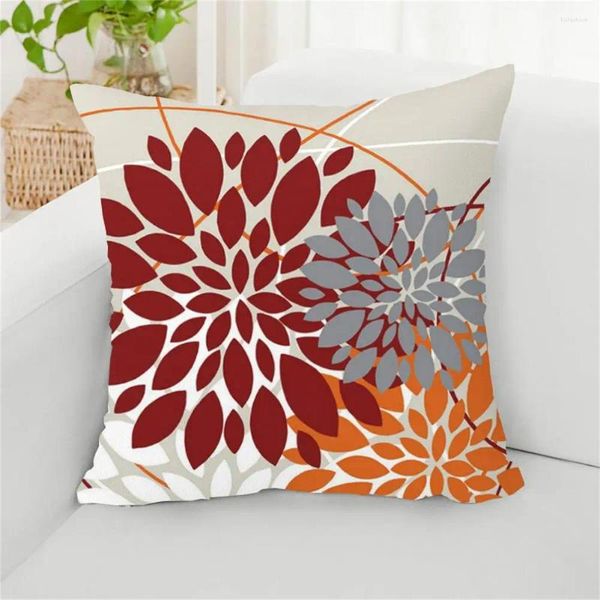 Kissen Langlebiger maschinenwaschbarer Kissenbezug Weiches geometrisches Blumenmuster-Set für Heimdekoration Sofa Büro
