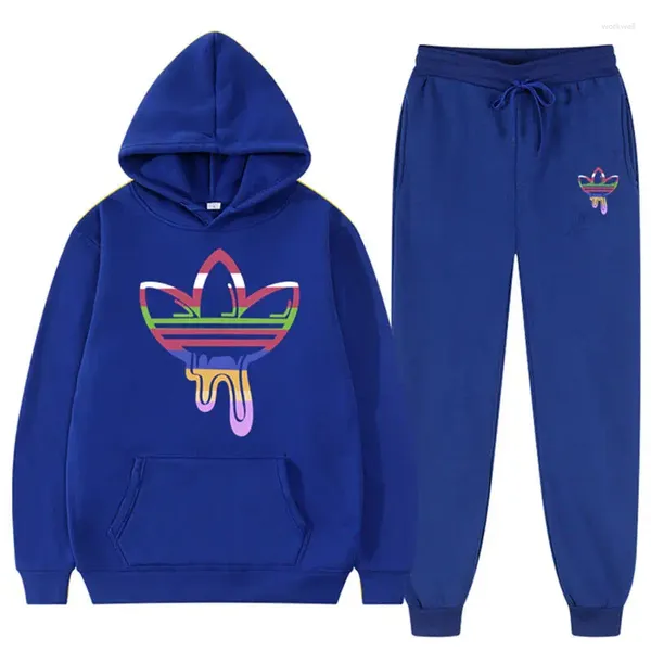 Männer Trainingsanzüge In Männer Trainingsanzug 2 Stück Outfits Sweatsuit Marke Gedruckt Hip Hop Y2k Pullover Hosen Streetwear Hoodies Set Für frauen Und