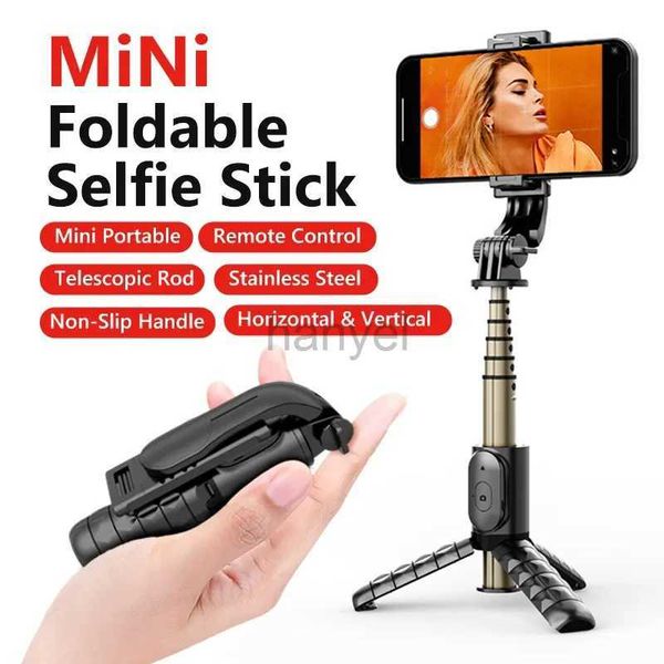 Selfie Monopods Q10 Mini Selfie Stick Tripod Bluetooth uzak Video Monopod Tripod Telefon Kamerası için 2023 Yeni 24329