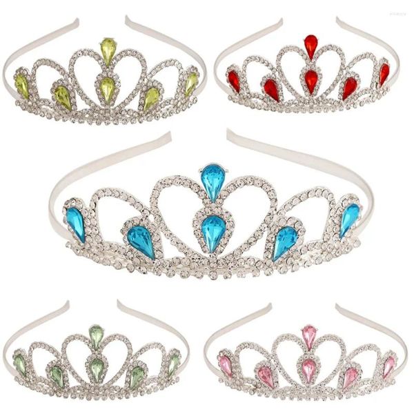 Acessórios de cabelo Brilhante Temperamento Barroco Coração Vintage Elegante Strass Tiara Princesa Coroa Crianças Cristal Headband