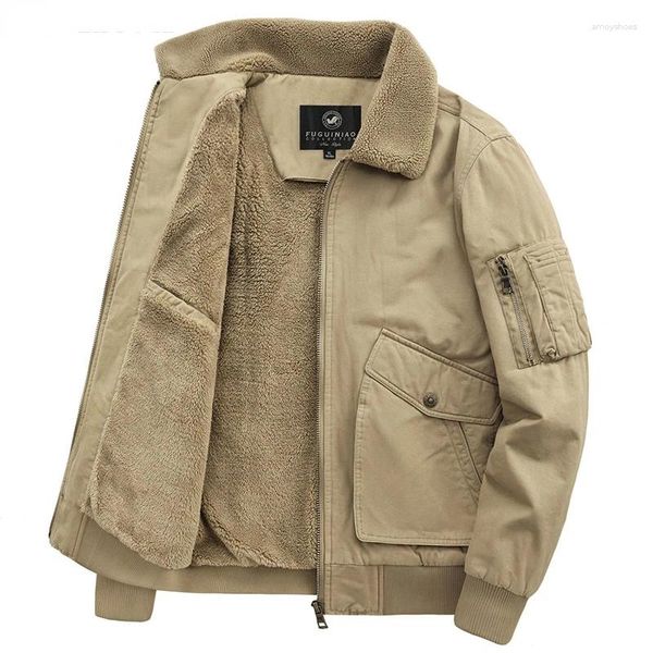 Giubbotti da uomo Giacca a vento militare Cappotto da campeggio 2024 Inverno Bigsize Abbigliamento tattico Riscaldamento Casual Frangivento in pile Cappotti caldi spessi